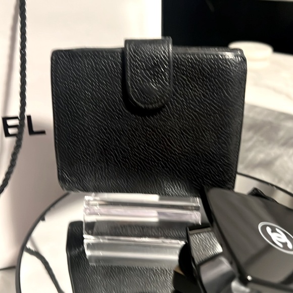 AUTHENTIC CHANEL CAVAIR LEATHER BIFOLD COMPACT WALLET BUNDLE - Picture 4 of 14